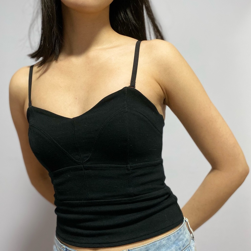 Black bustier corset top Talula Aritzia